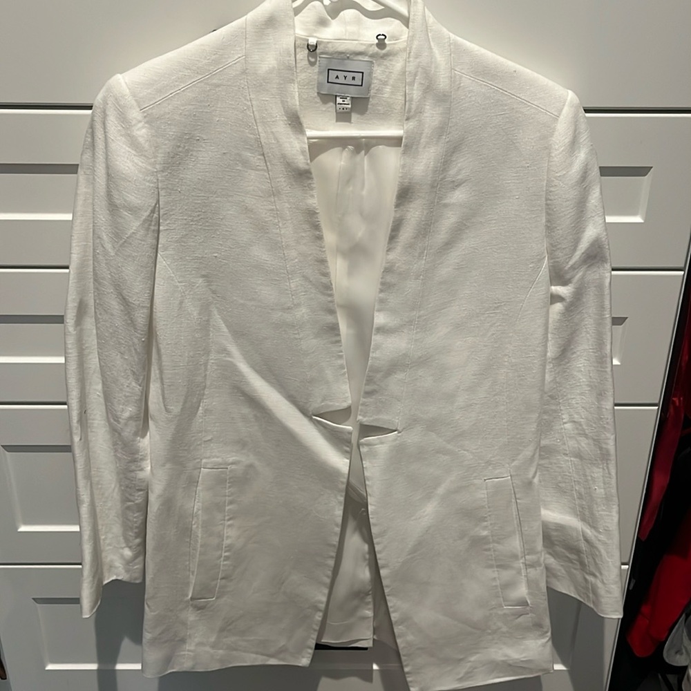 Women’s AYR White 100% Linen Blazer - Made in Portugal
